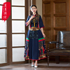 民族风女套装复古夏季唐装，中袖两件套中国风女装，妈妈改良旗袍大码