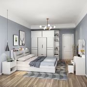 北欧卧室套房家具，主卧套装组合1.5米床头柜床垫，1.8米衣柜妆台