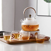 玻璃茶壶家用泡茶耐高温烧水壶茶杯套装锤纹单壶煮茶器下午茶茶具