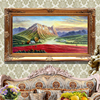 印花dmc十字绣客厅餐厅挂画欧式油画风水画靠山风景