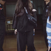 宽松跑步休闲运动套装女春秋学生韩版显瘦大码卫衣时尚两件套ins