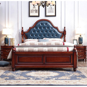 美式实木1.8米软包公主单人双人床，简约储物2米大床主卧橡胶木婚床
