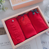 3条礼盒装日系本命年大红色，内裤女纯棉，低腰结婚新年属虎蕾丝性感
