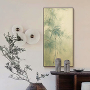 新中式手绘油画竹子客厅玄关装饰画节节高升书房壁画竹报平安