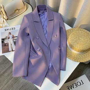 遇见紫罗兰高级感紫色气质轻奢西装外套女流行感上衣西服