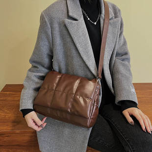 秋季新潮个性质感时尚单肩包包女包斜跨韩版大容量格子包