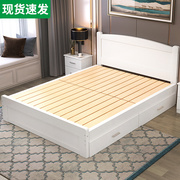 实木床1.5米现代简约出租房床经济型家用单人床1.8主卧简易双人床
