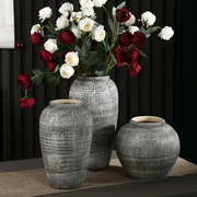 简约现代陶罐陶瓷花瓶摆件小号桌面花瓶新中式复古小清新插花花盆
