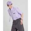 oops studios紫色领带短袖衬衫男宽松夏季少年感小众休闲情侣衬衣