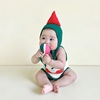 2023夏季韩版婴儿连体衣ins西瓜，印花造型哈衣宝宝包屁衣百天