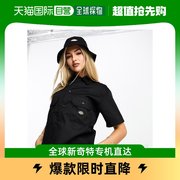 香港直邮潮奢dickies女士，dickies短袖工作，衬衫(黑色)