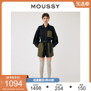 MOUSSY 夏季酷感工装风拼色棉质连体短裤女010GAS30-5650