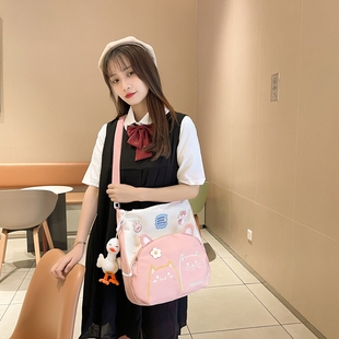 大包包女ins韩版潮学生手提女包可爱猫咪托特包百搭大容量单肩包