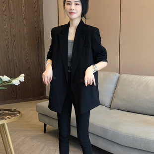 黑色小西装外套女高级设计感小众休闲西服时尚2024春装欧洲站