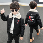男童外套2022秋冬加绒加厚韩版儿童宝宝皮衣夹克小童洋气冬装