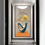 麋鹿玄关装饰画九鱼入户门，轻奢现代简约客厅走廊过道挂画抽象大气