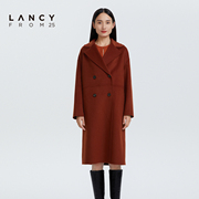 LANCY/悦朗姿羊毛大衣女2022冬季中长款高级通勤外套显瘦女
