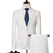 男士秋季休闲西服套装韩版修身帅气薄款商务加大码，西装两件套潮流