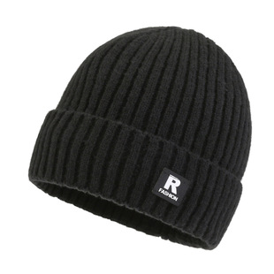 秋冬季男士韩版保暖针织帽，户外加绒防寒套头帽青年毛线帽子