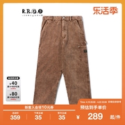 r.r.g.s男装直筒长裤，复古潮流磨白灯芯，绒裤m00433xh