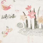 全棉斜纹印花儿童，四件套纯棉女孩被套床上用品floral