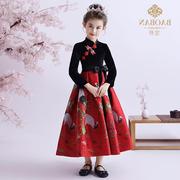 日本女童旗袍秋中国风，连衣裙洋气儿童，唐装红色网红装中大童古