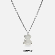 IAMACC小众设计欧美图腾吊坠项链2023个性嘻哈男女情侣毛衣链