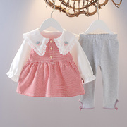 婴儿童装女童春季套装洋气1-3岁春装公主外出服2女宝宝长袖两件套