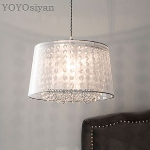 yoyo现代简约清新银色，水晶吊灯客厅餐厅玄关，书房卧室床头儿童房