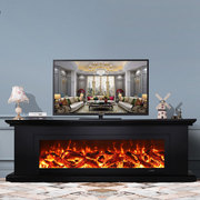 1.8/2米美式实木黑色壁炉电视柜欧式壁炉架装饰柜客厅背景墙法式