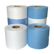 大卷吸水纸吸油纸白色蓝色擦拭纸卷，无尘纸卷筒定制白色56克(工业