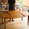 BTK8全实木餐桌可伸缩圆桌可方可圆两用饭桌家用折叠变形