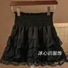 黑色蕾丝蛋糕短裙半身裙，女2024夏小个子高腰，显瘦裙子半裙伞裙
