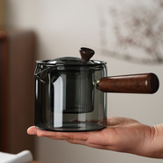 侧把茶壶玻璃煮茶器电陶炉耐高温泡茶水壶木把单壶过滤网功夫茶具