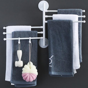 免打孔毛巾架黑色简约折叠旋转支架卫生间浴室卫浴挂件毛巾杆