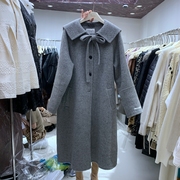 CZ2022冬季韩版翻领单排扣双面手工羊绒外套中长款长袖大衣女