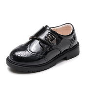 男童皮鞋2024模特演出走秀鞋西装配饰儿童黑色，鞋子英伦风童鞋
