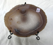 3957天然玛瑙石切片玉髓调瓷板14公分茶杯垫装饰调色板美甲厚1.6