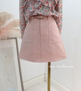 粉色半身裙2024春季女装高级法式小众设计感A版显瘦百搭A字裙短裙