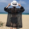 黑色蕾丝雪纺衫流苏开衫外搭度假民族风波西米亚沙滩防晒衣女夏装