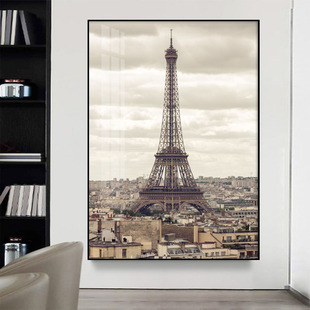 法国巴黎埃菲尔铁塔装饰画风景，客厅沙发背景，壁画入户走廊过道挂画