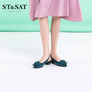 st&sat星期六单鞋，优雅低跟后空，舒适女鞋ss11114015