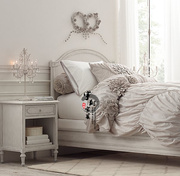美式乡村实木床法式复古白色，单人床双人床欧式雕花地中海家具儿童