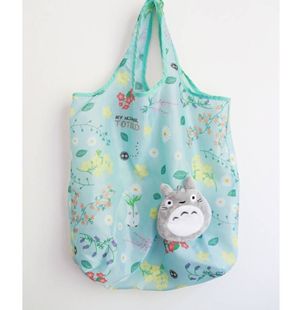 日式卡通超市购物袋可爱毛绒玩偶折叠便携大容量环保袋便携大容量
