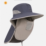 夏季钓鱼防晒面罩帽子，垂钓专业遮阳帽男女，通用防紫外线披肩大帽子