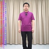 甩 紫红色格子短袖T恤男 莱赛尔+棉 翻领 普洛克时尚商务体恤