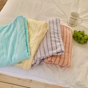 ins风超柔软彩色条纹，毛巾浴巾两件套可爱家用吸水成人浴巾