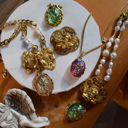 贝玛原创西洋大款古董宝石再设计天使在人间毛衣链中长项链装饰