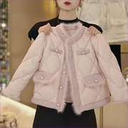 女童小香风棉衣2023冬季韩版保暖洋气时髦女孩公主风短款外套