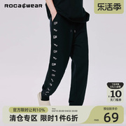 Rocawear印花logo黑色休闲束腿裤男长裤潮牌夏嘻哈街头卫裤潮